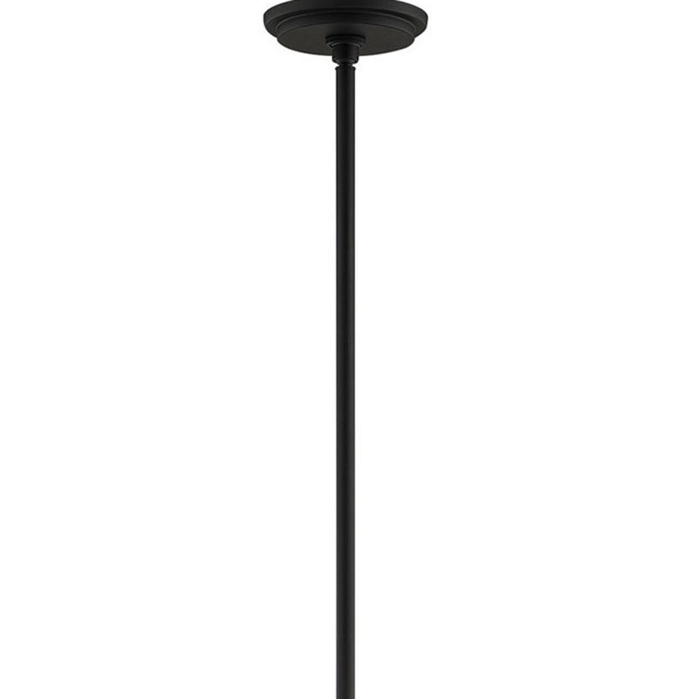 Black Five Light Metal Dimmable Chandelier With Shades