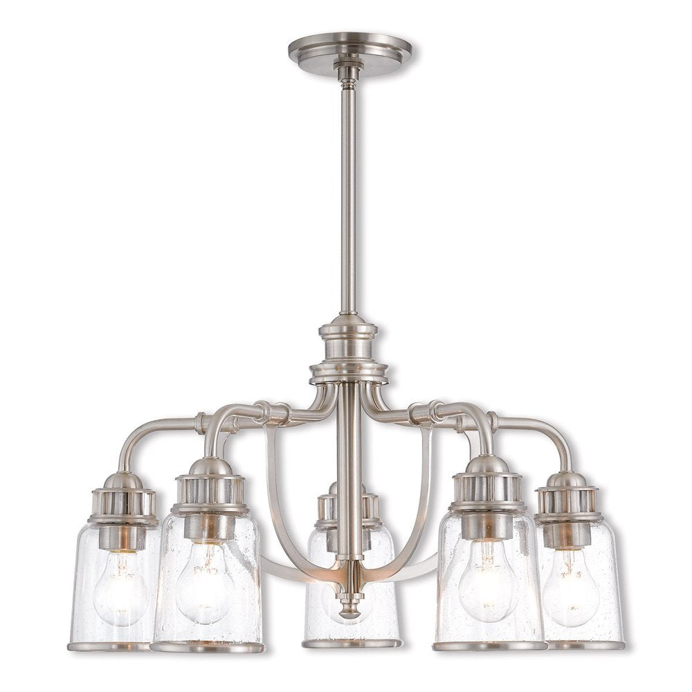 Five Light Dimmable Chandelier With Shades