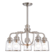 Five Light Dimmable Chandelier With Shades