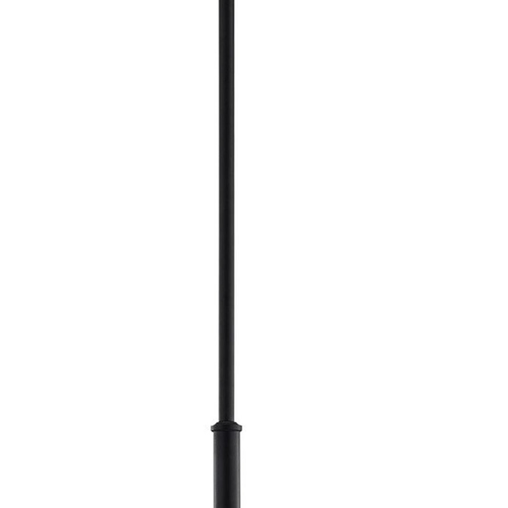 Black Six Light Metal Dimmable Chandelier With Shades