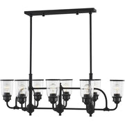 Black Eight Light Dimmable Chandelier With Shades
