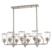 Eight Light Dimmable Chandelier With Shades