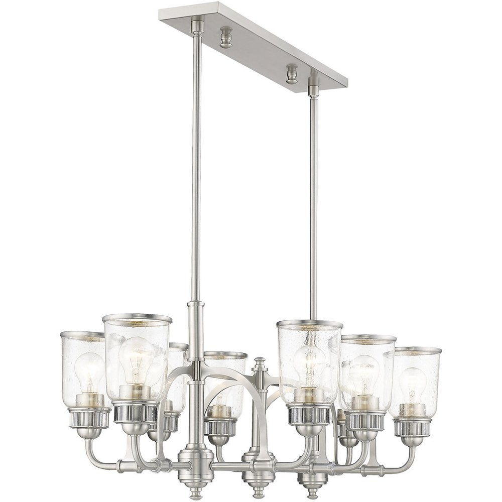 Eight Light Dimmable Chandelier With Shades