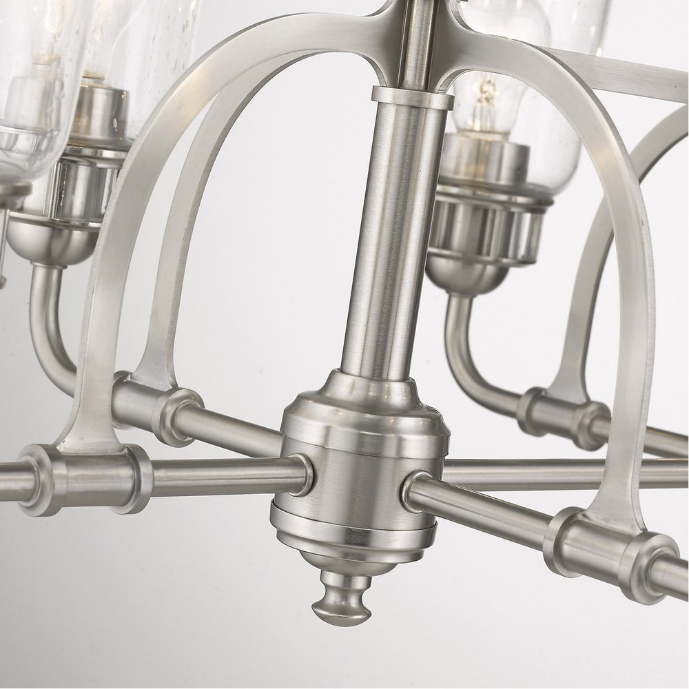 Eight Light Dimmable Chandelier With Shades