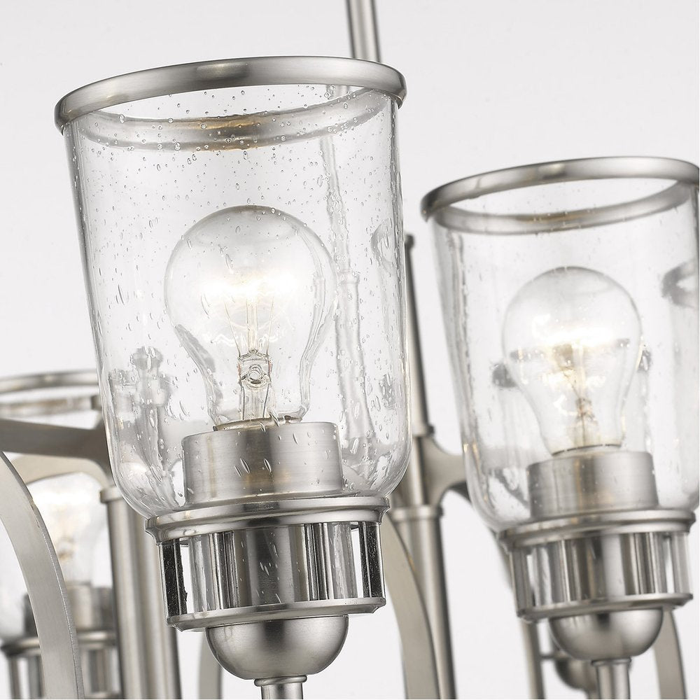 Eight Light Dimmable Chandelier With Shades