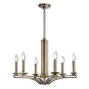 Six Light Dimmable Chandelier With Shades