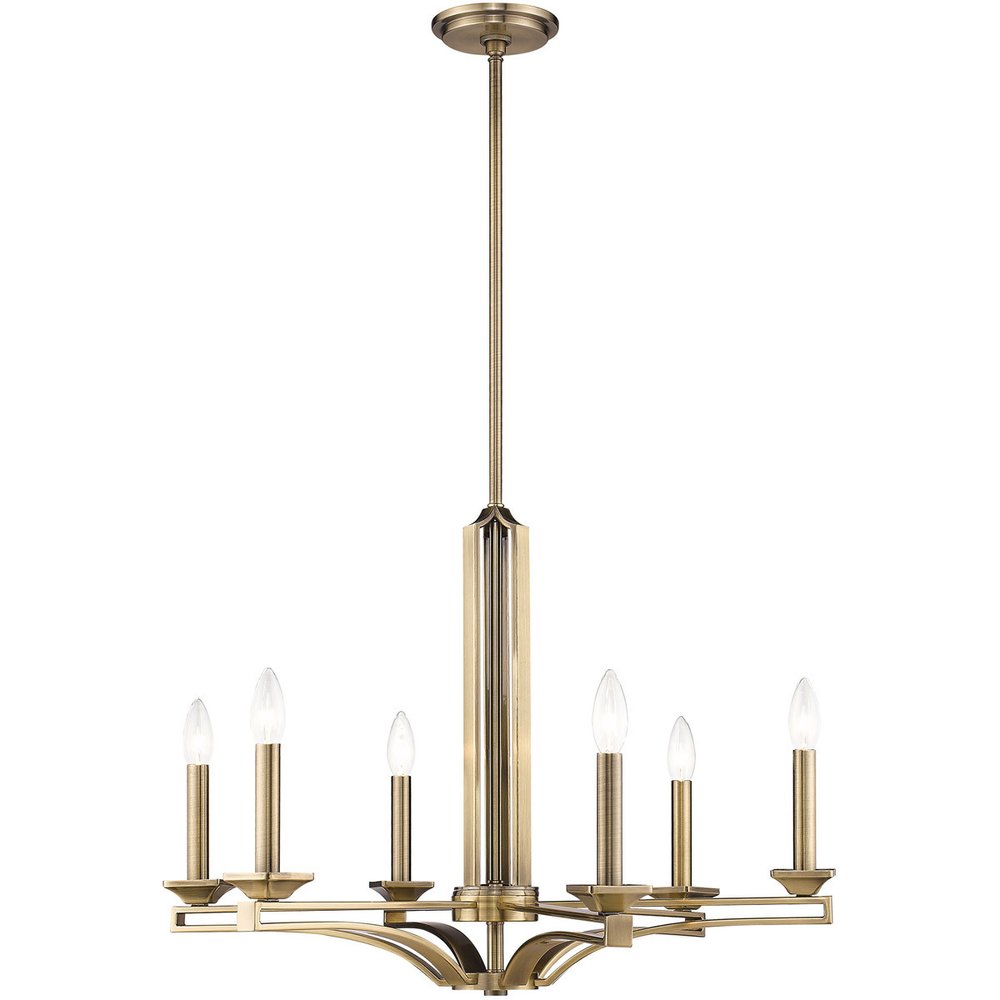 Six Light Dimmable Chandelier With Shades