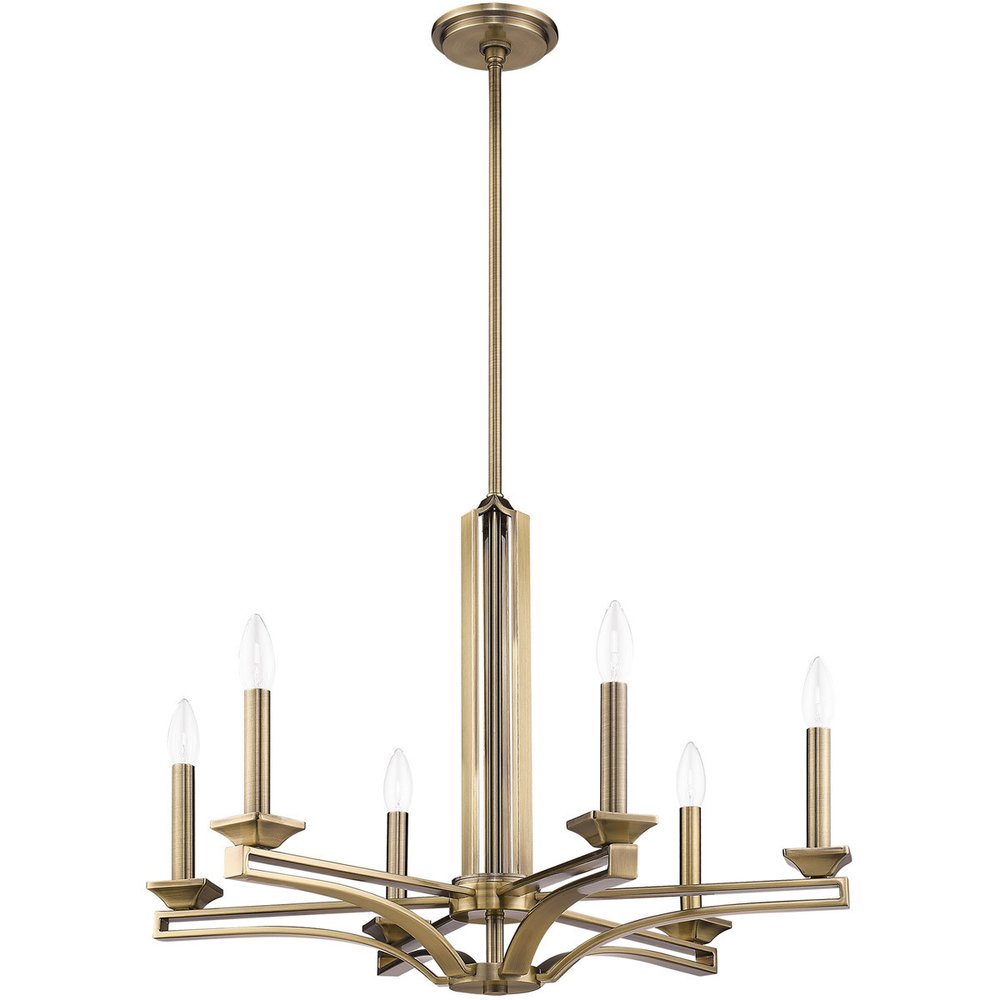 Six Light Dimmable Chandelier With Shades