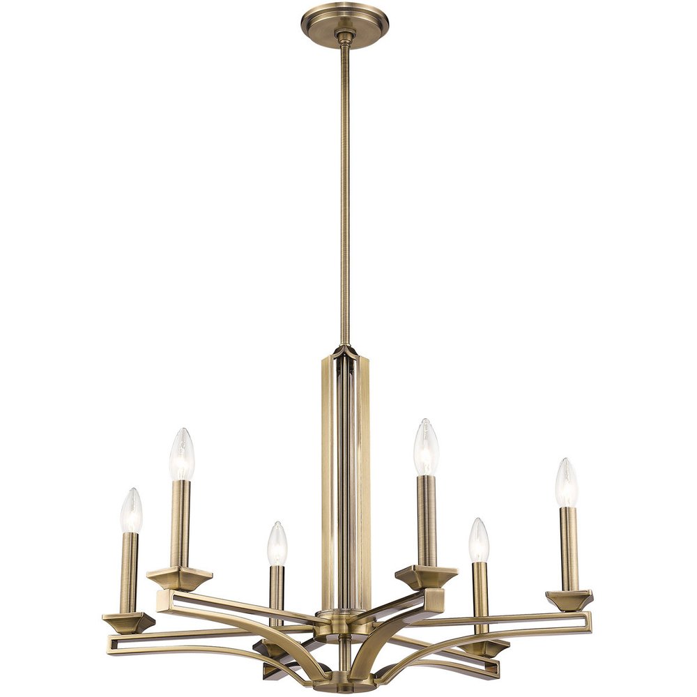 Six Light Dimmable Chandelier With Shades
