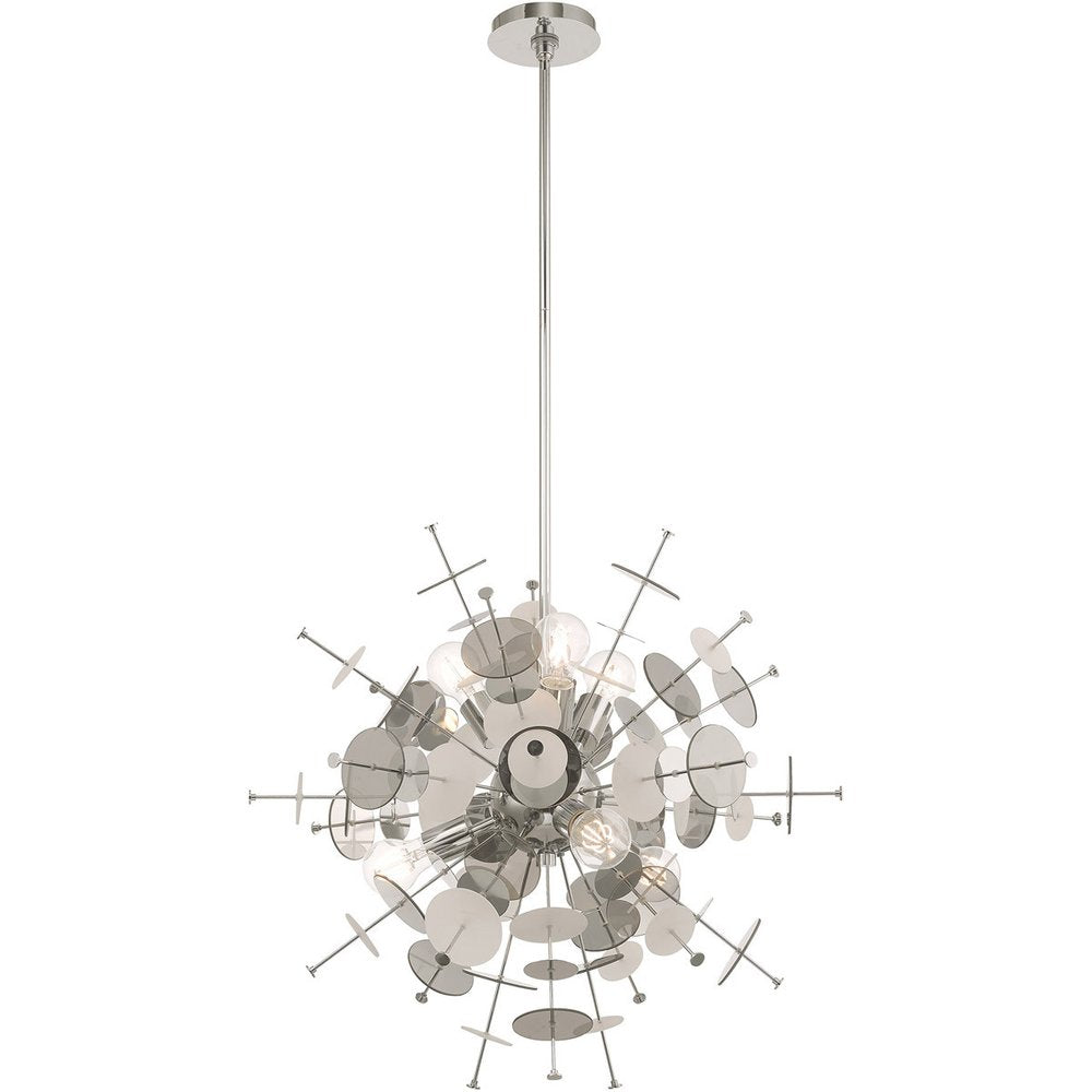 Six Light Dimmable Chandelier With Shades
