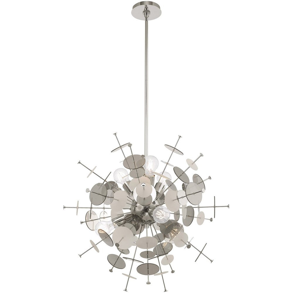 Six Light Dimmable Chandelier With Shades