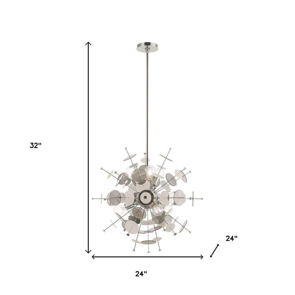 Six Light Dimmable Chandelier With Shades