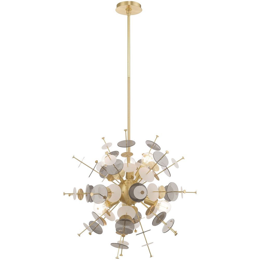 Six Light Dimmable Chandelier With Shades