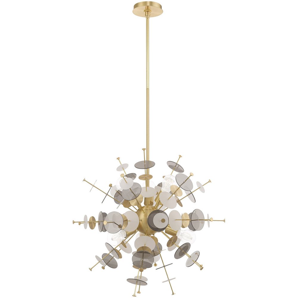 Six Light Dimmable Chandelier With Shades