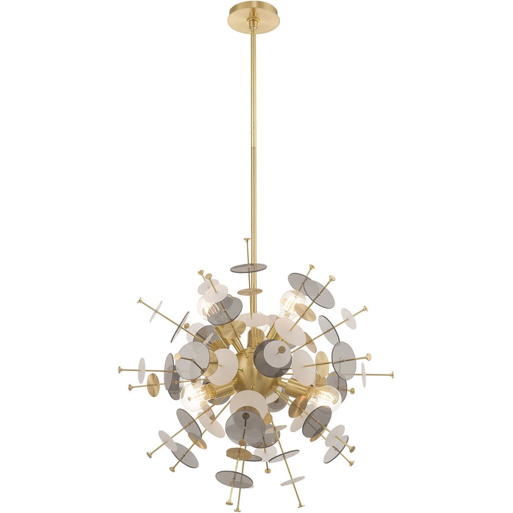 Six Light Dimmable Chandelier With Shades