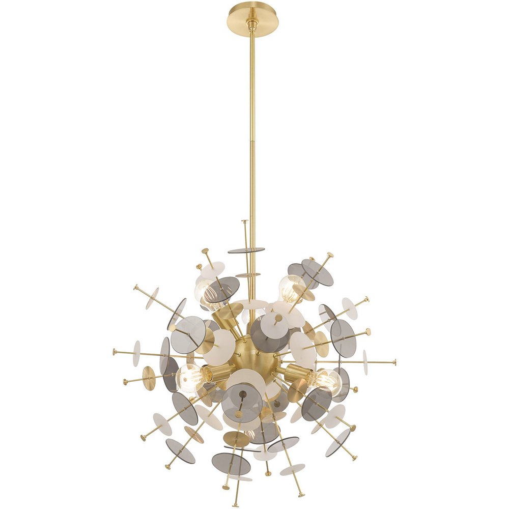 Six Light Dimmable Chandelier With Shades