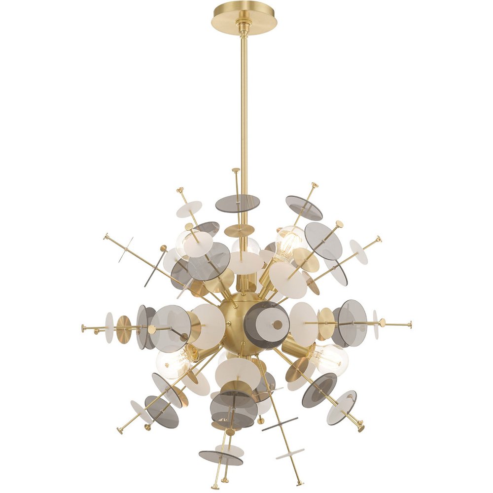 Six Light Dimmable Chandelier With Shades