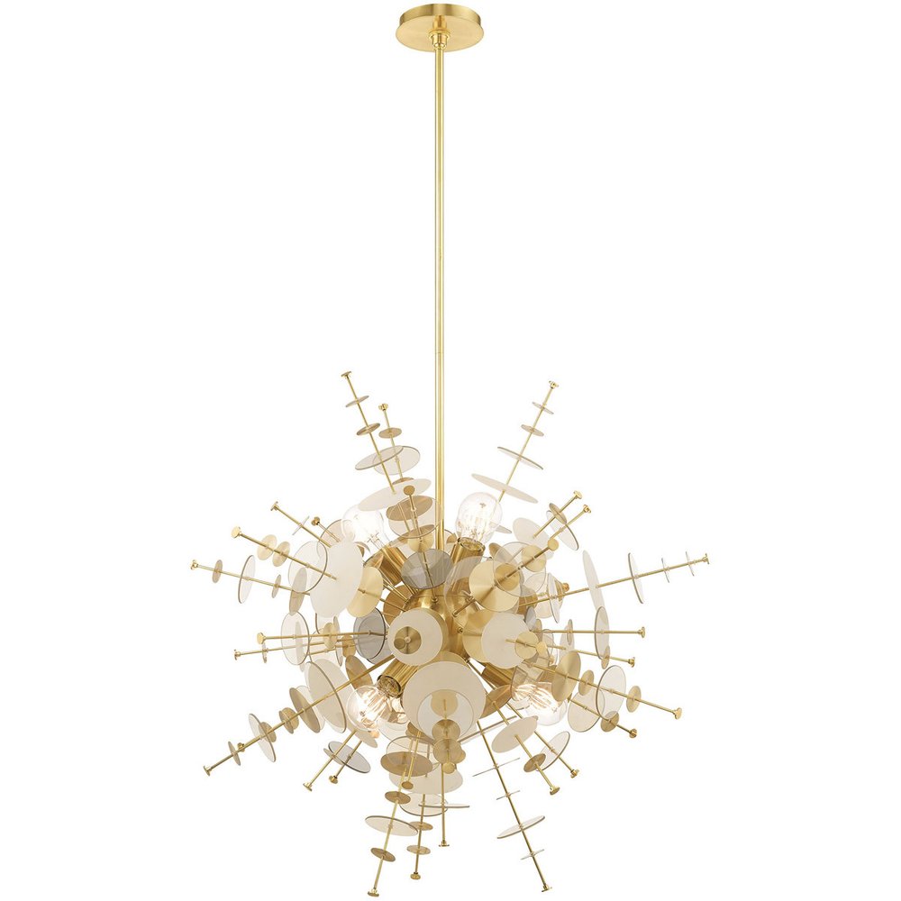 Six Light Dimmable Chandelier With Shades