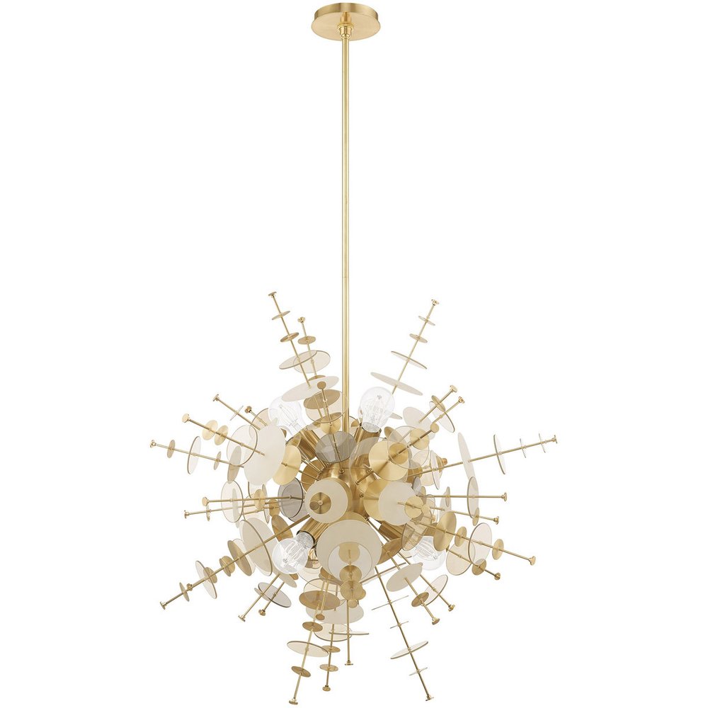 Six Light Dimmable Chandelier With Shades