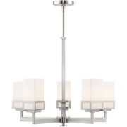 Five Light Dimmable Chandelier With Shades