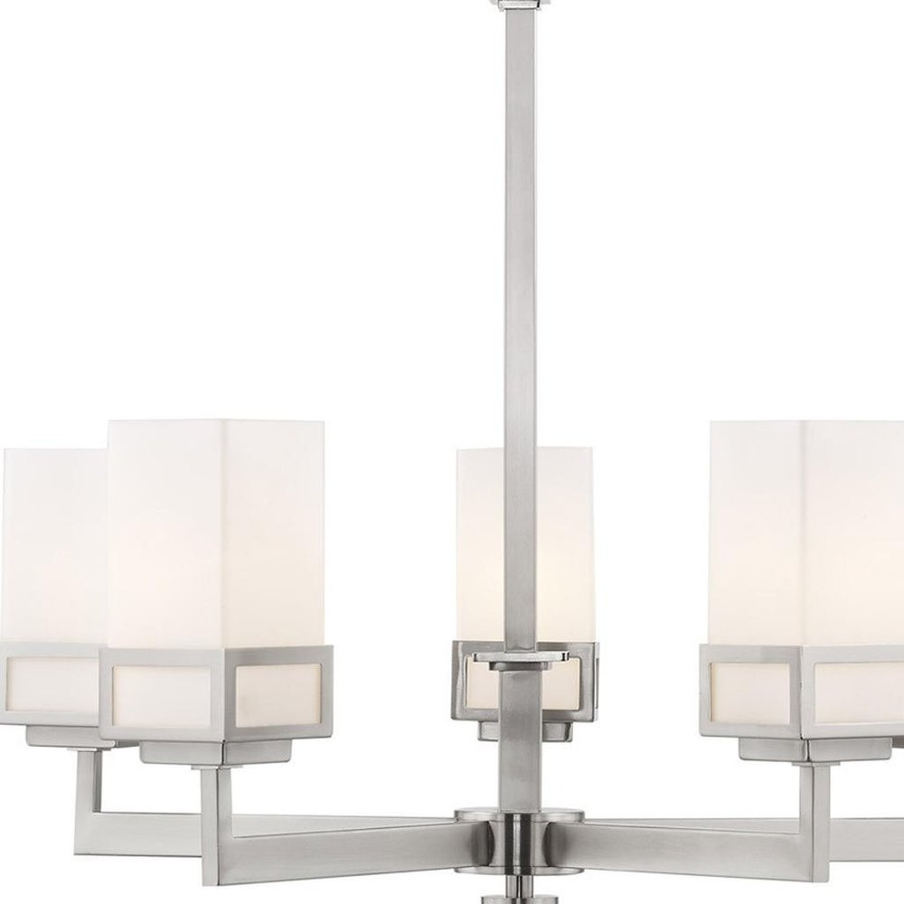 Five Light Dimmable Chandelier With Shades