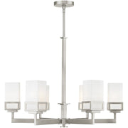 Six Light Dimmable Chandelier With Shades