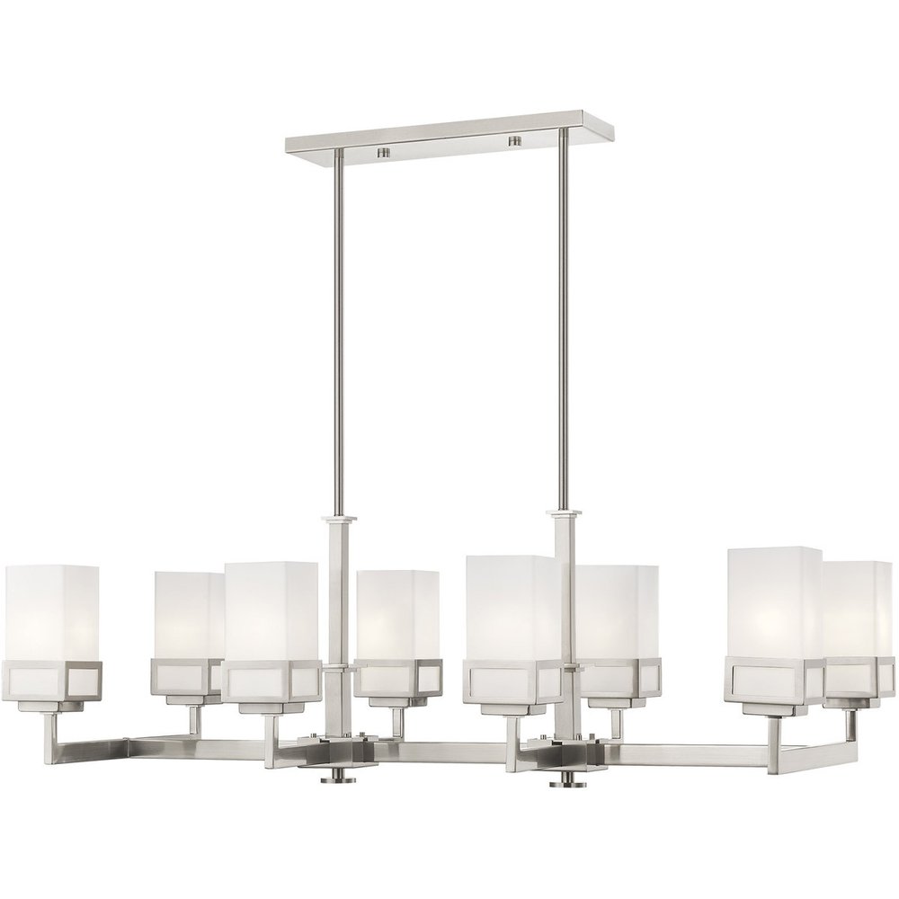 Eight Light Dimmable Chandelier With Shades