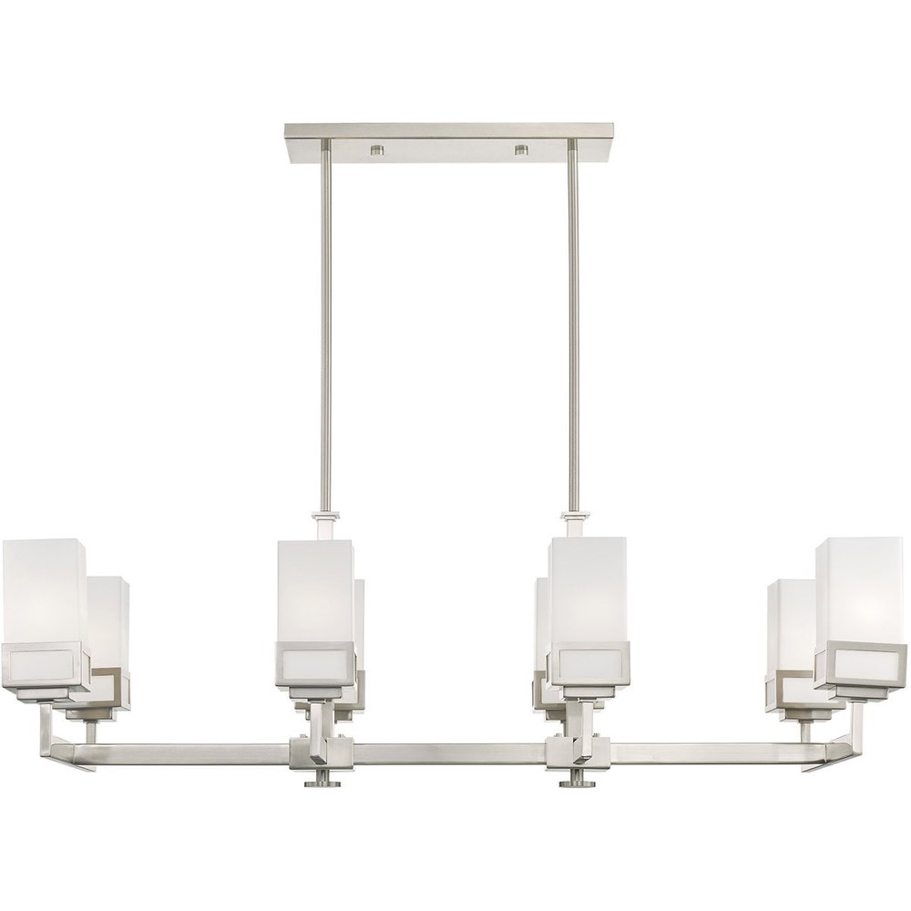 Eight Light Dimmable Chandelier With Shades