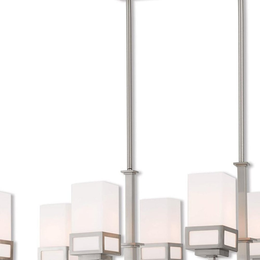 Eight Light Dimmable Chandelier With Shades