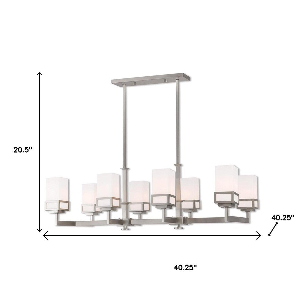 Eight Light Dimmable Chandelier With Shades