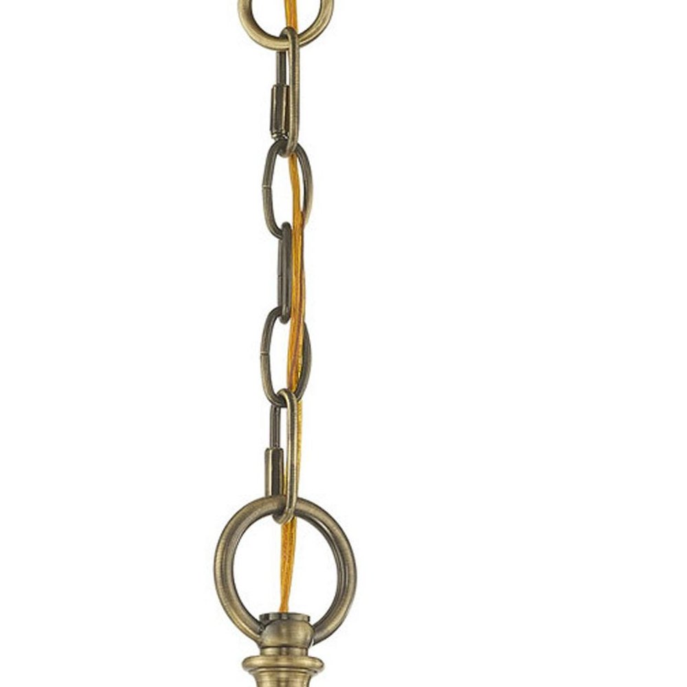 Antiqued Brass Three Light Metal Dimmable Chandelier With Shades