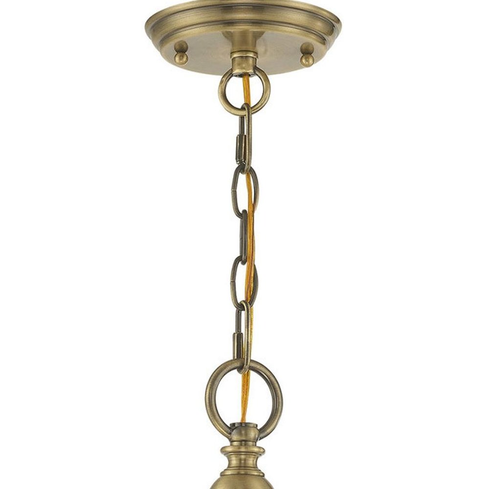 Antiqued Brass Three Light Metal Dimmable Chandelier With Shades