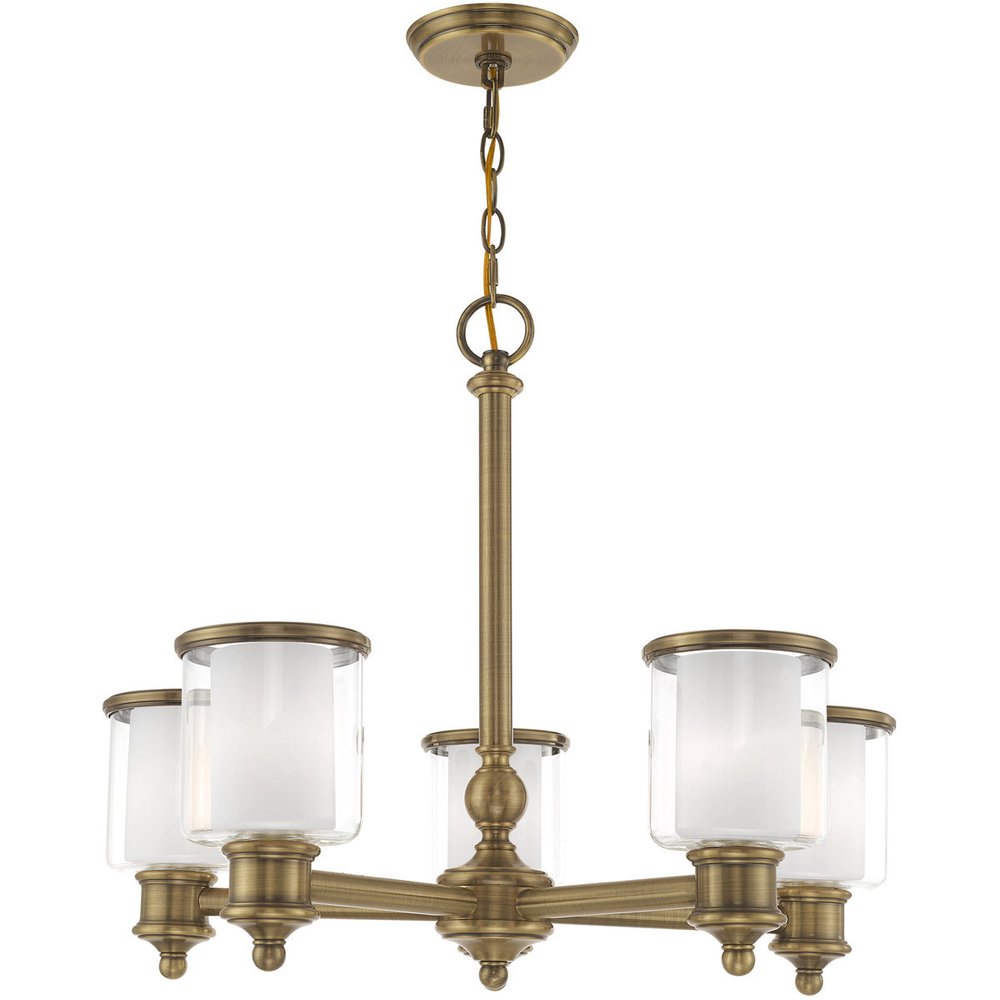 Five Light Dimmable Chandelier With Shades