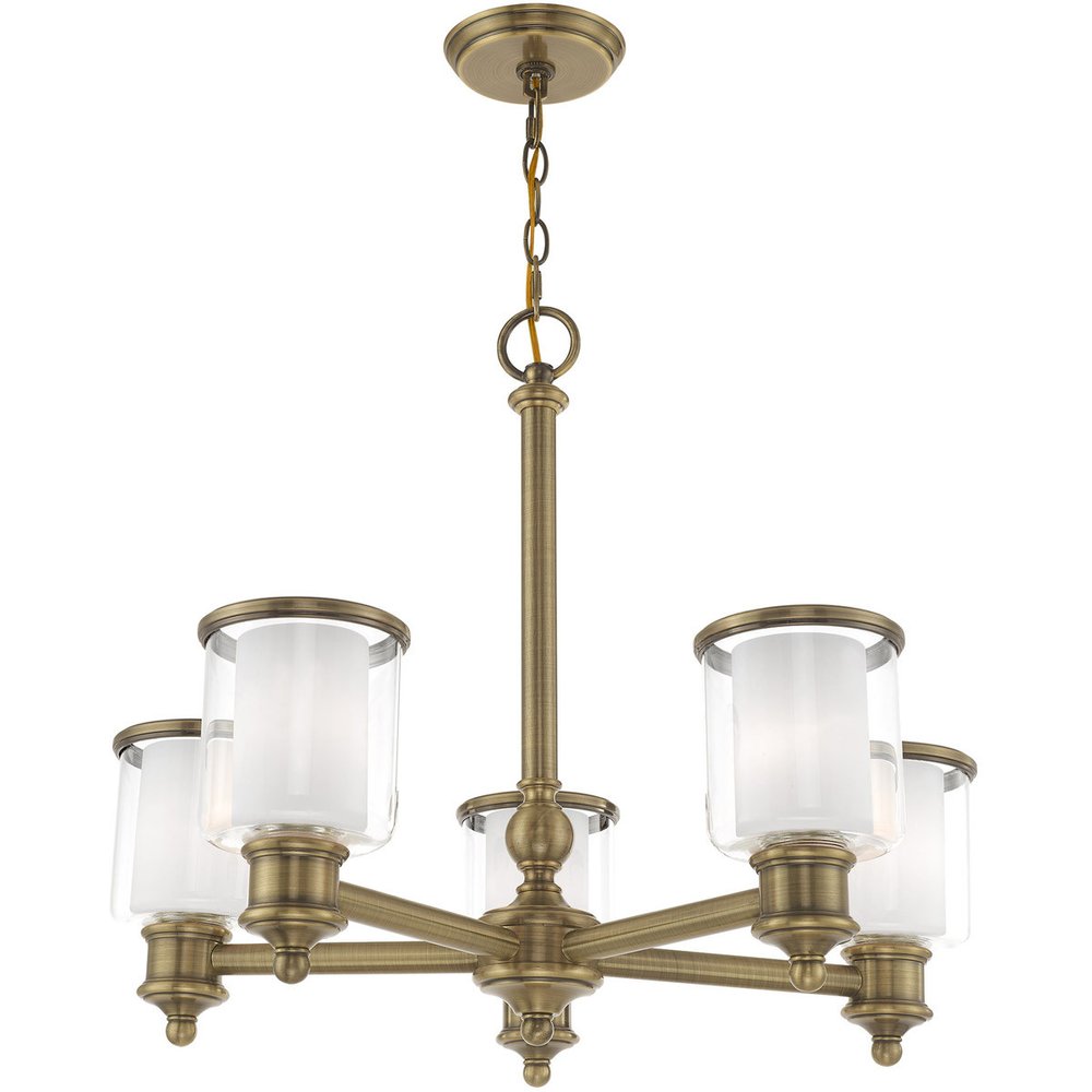 Five Light Dimmable Chandelier With Shades
