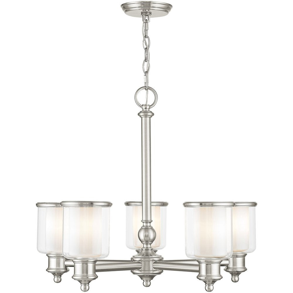 Five Light Dimmable Chandelier With Shades