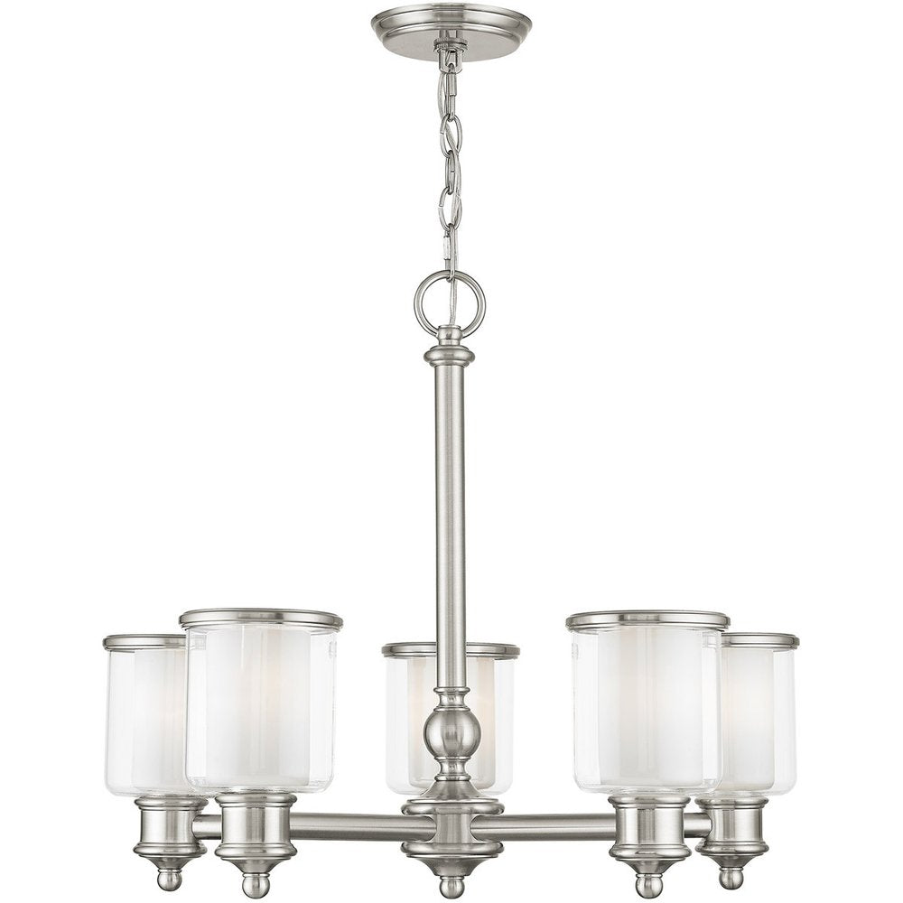 Five Light Dimmable Chandelier With Shades