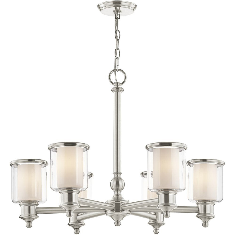 Six Light Dimmable Chandelier With Shades