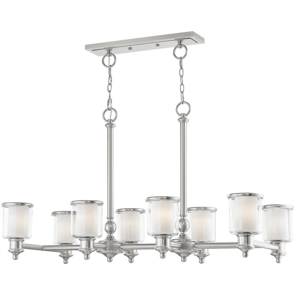 Eight Light Dimmable Chandelier With Shades