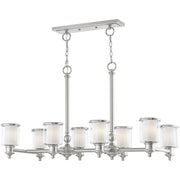 Eight Light Dimmable Chandelier With Shades