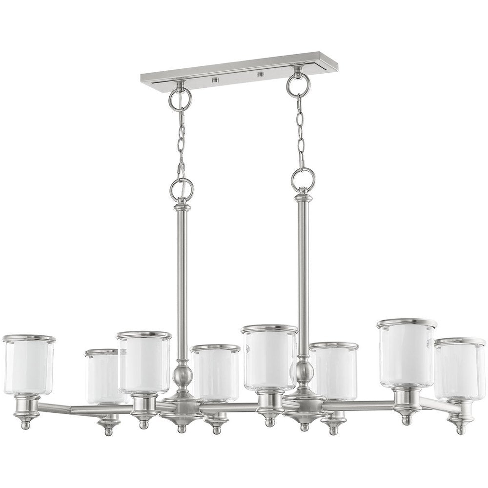 Eight Light Dimmable Chandelier With Shades