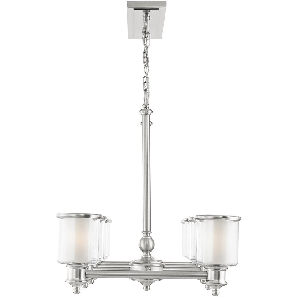 Eight Light Dimmable Chandelier With Shades