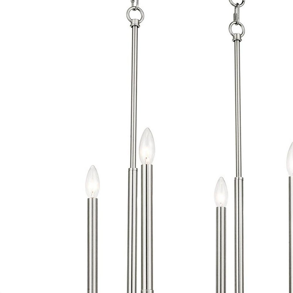 Eight Light Dimmable Chandelier With Shades