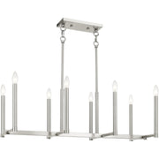 Eight Light Dimmable Chandelier With Shades