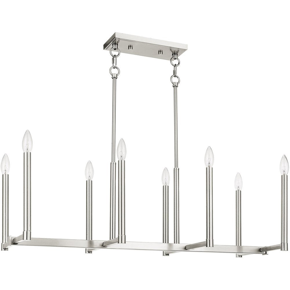 Eight Light Dimmable Chandelier With Shades
