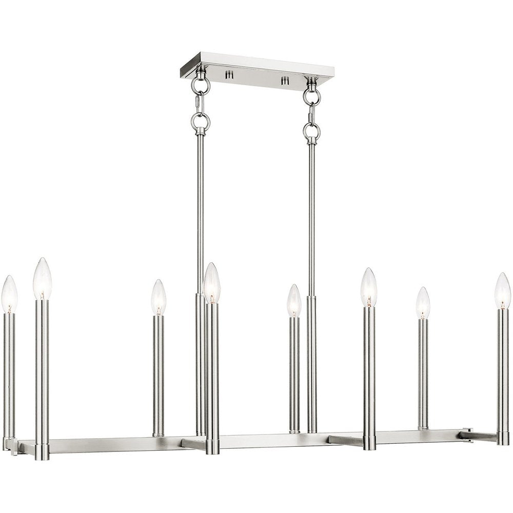 Eight Light Dimmable Chandelier With Shades