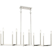 Nickel Ten Light Metal Dimmable Chandelier With Shades