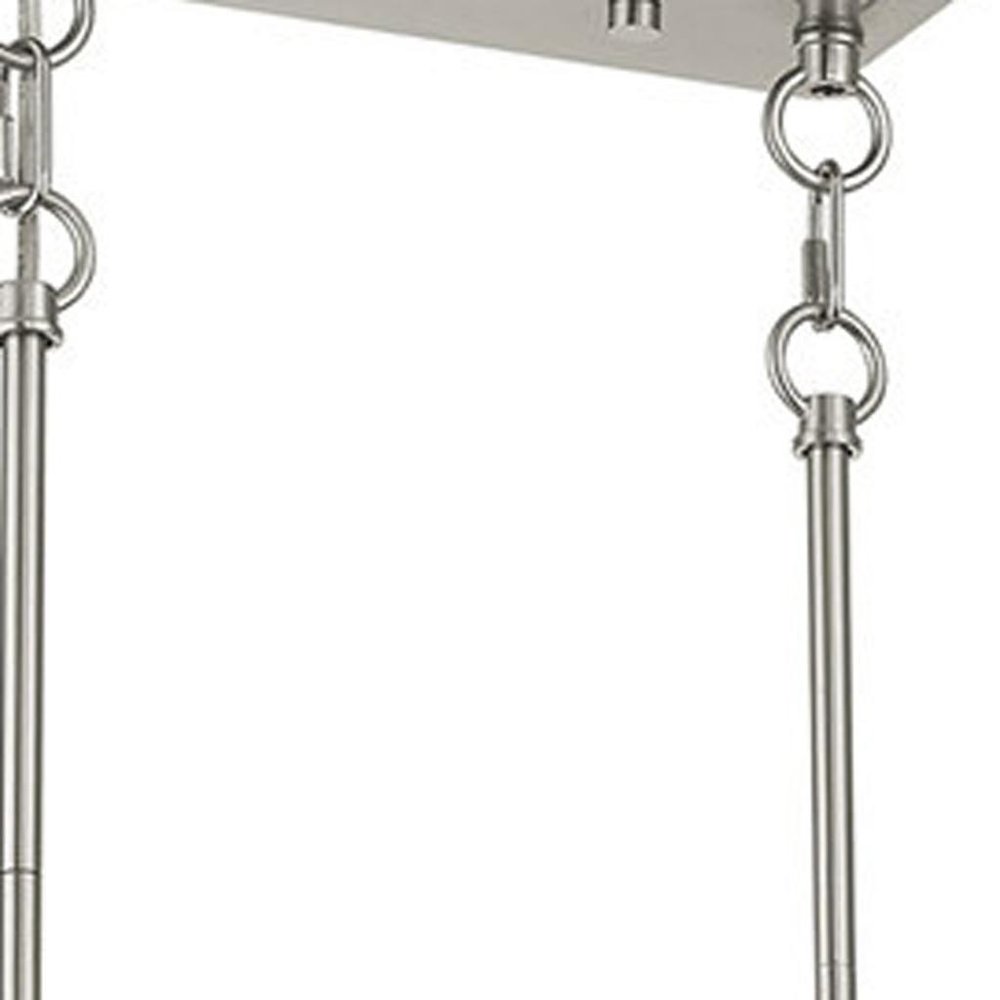 Nickel Ten Light Metal Dimmable Chandelier With Shades