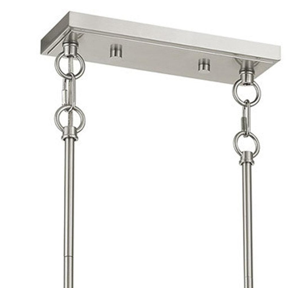 Nickel Ten Light Metal Dimmable Chandelier With Shades
