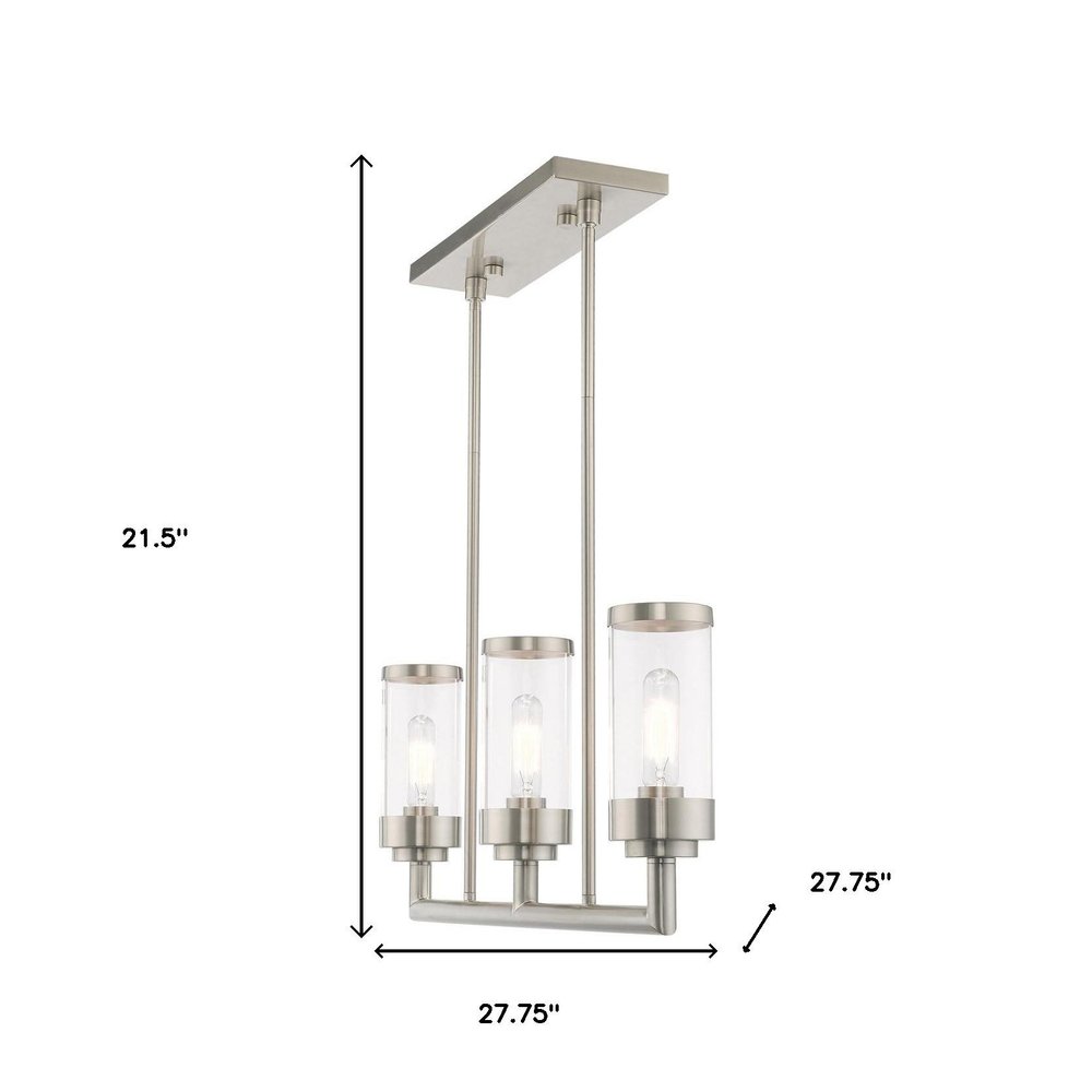 Three Light Dimmable Chandelier With Shades