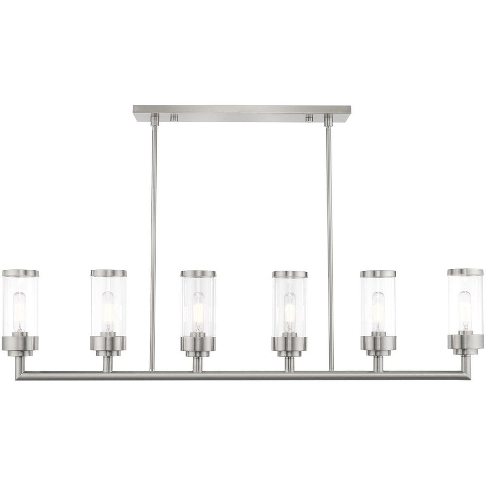 Six Light Dimmable Chandelier With Shades
